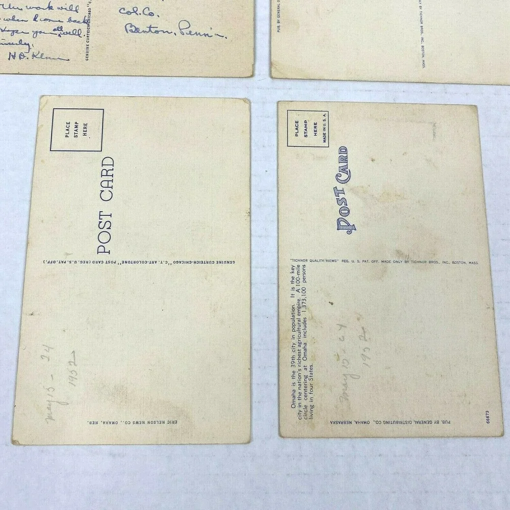 Vintage Lot of 6 Omaha Nebraska 1940s to 1950s USA Travel Postcards Fair‎ Cond.